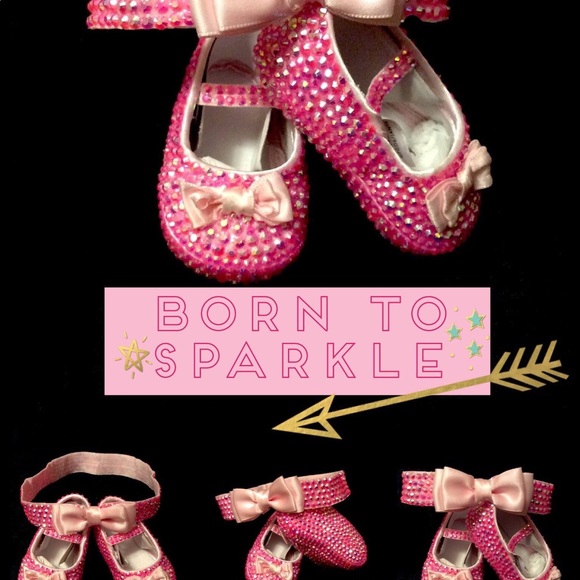 💕Rhinestone NEWBORN Keepsake shoes💕 - Picture 2 of 6